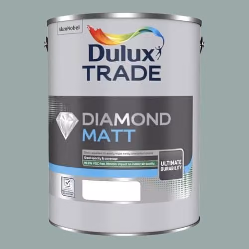 Dulux Trade Diamond Matt Water Based Paint in Fresh Foliage Green, 5 l