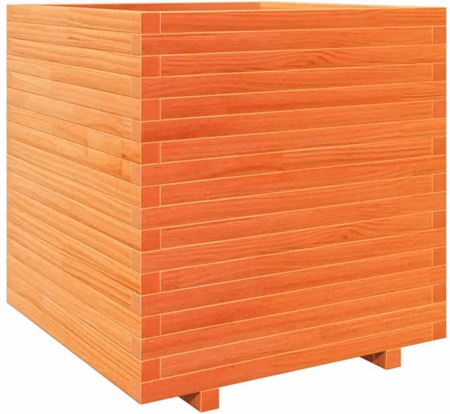 Berkfield Home Garden Planter in Brown Solid Wood, W/D/H: 70 x 70 x 72.5 cm