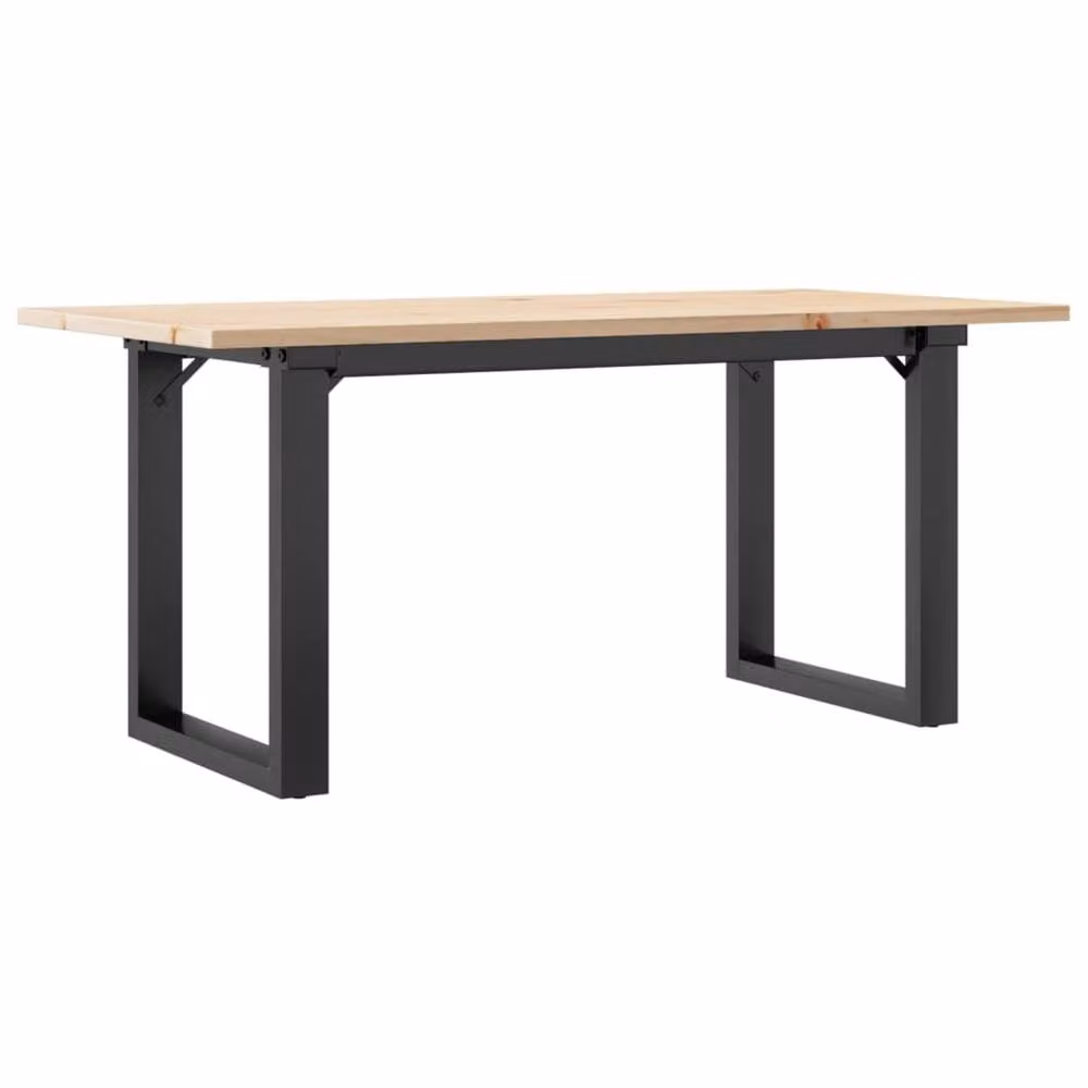 Berkfield Home O-Frame Coffee Table in Brown Solid Pine and Steel, W/D/H: 100 x 50 x 45 cm – 2