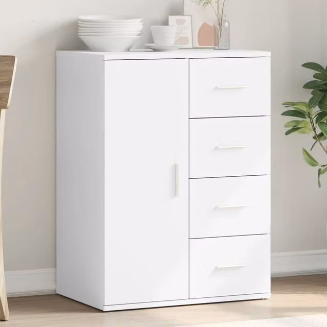 Berkfield Home Modern White Matt Sideboard, W/D/H: 59 x 39 x 80 cm
