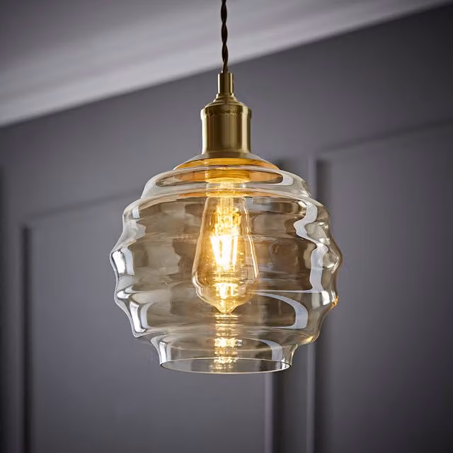 ValueLights Patty Bubble Glass Easy Fit Ceiling Pendant Light Shade and LED Bulb in Pink