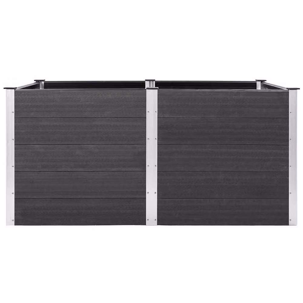Berkfield Home Garden Grey WPC Raised Bed, W: 200 cm, D: 100 cm, H: 91 cm – 3