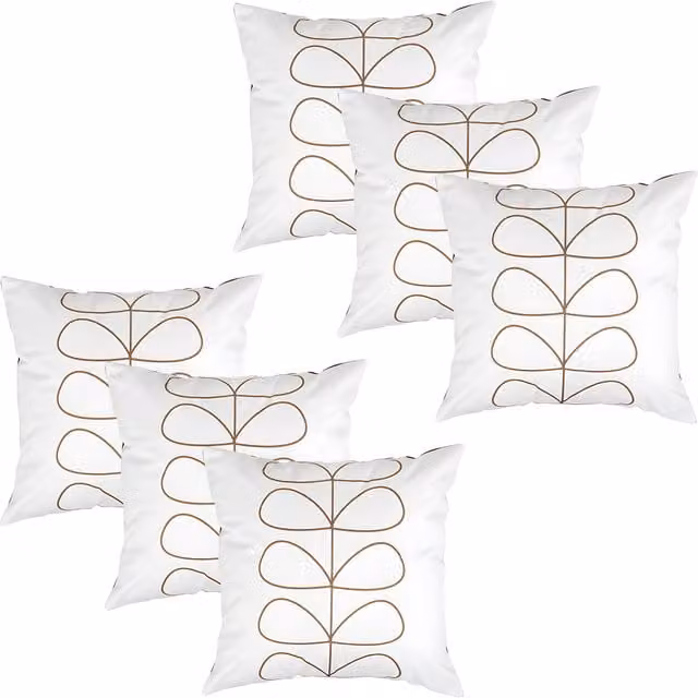 Gardenista Set of 6 Striped Outdoor Scatter Cushions in Apple and White