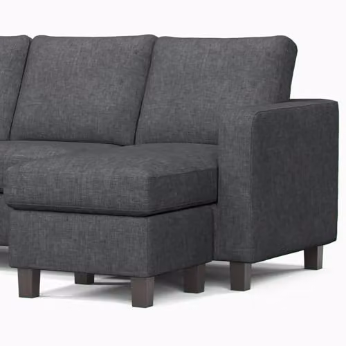 Furnishings For Less UK York Reversible 3 Seater L-Shaped Corner Sofa in Grey Fabric – 3