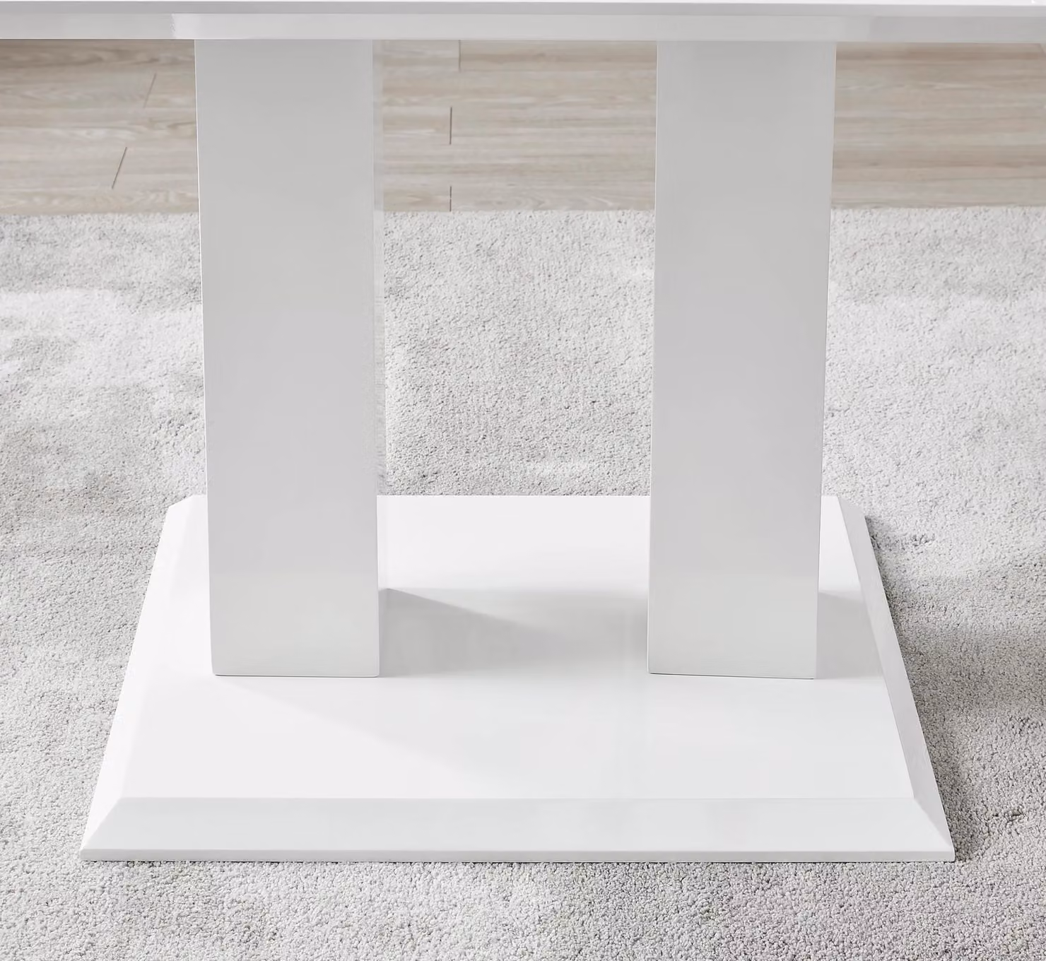 FurnitureboxUK Imperia 4 Seater Modern White High Gloss Rectangular Dining Table and 4 Milan Navy Velvet Chairs – 2