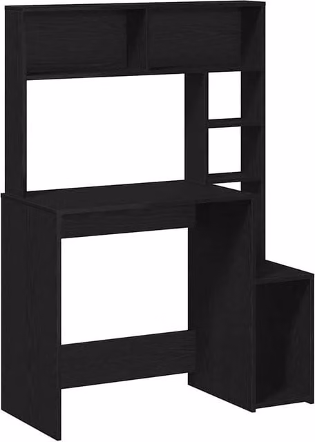 Berkfield Modern Computer Desk in Black with Shelves, W/D/H: 100 x 45 x 140 cm – 1