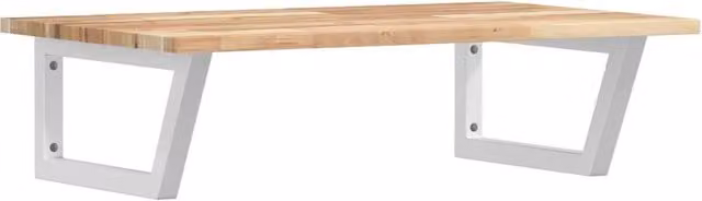 Berkfield Home Wall Mounted Basin Shelf in Brown Acacia Wood and Steel