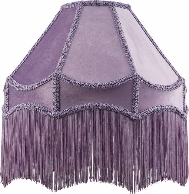 Happy Homewares Traditional Victorian Empire Soft Velvet Lamp Shade with Tassels in Lilac, Diameter: 40.64 cm – 1