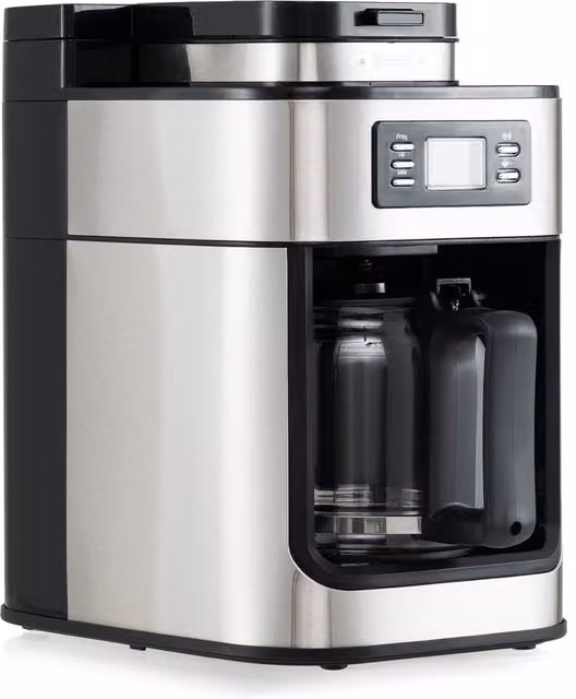 Costway Silver 8-Cup Drip Coffee Maker with Timer, Keep Warm Function and Glass Jug