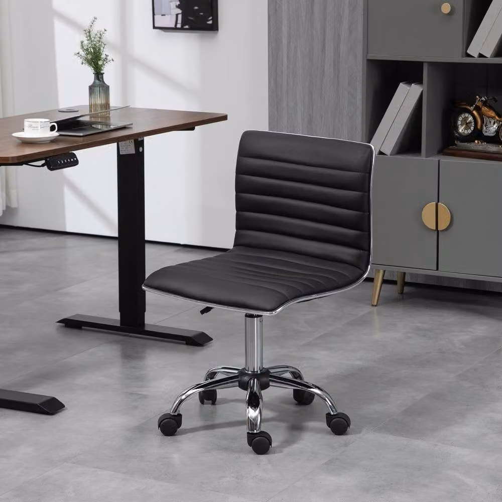 STILVORA Black Synthetic Leather High-Back Executive Office Chair with 360 Degree Swivel and Castors – 2