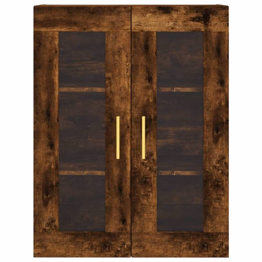 Berkfield Home Set of 2 Wall Mounted Cabinets in Smoked Oak Brown with Glass Doors – 3