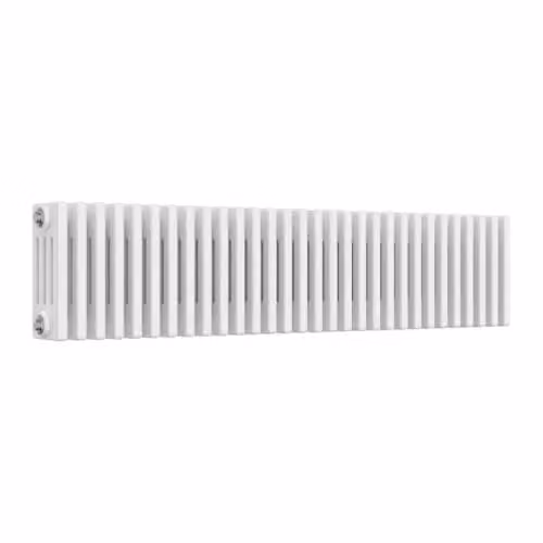 Bathroom Kingdom Colona 4 Column Horizontal Traditional Radiator, White, H: 30 cm, W: 101 cm, D: 10.1 cm
