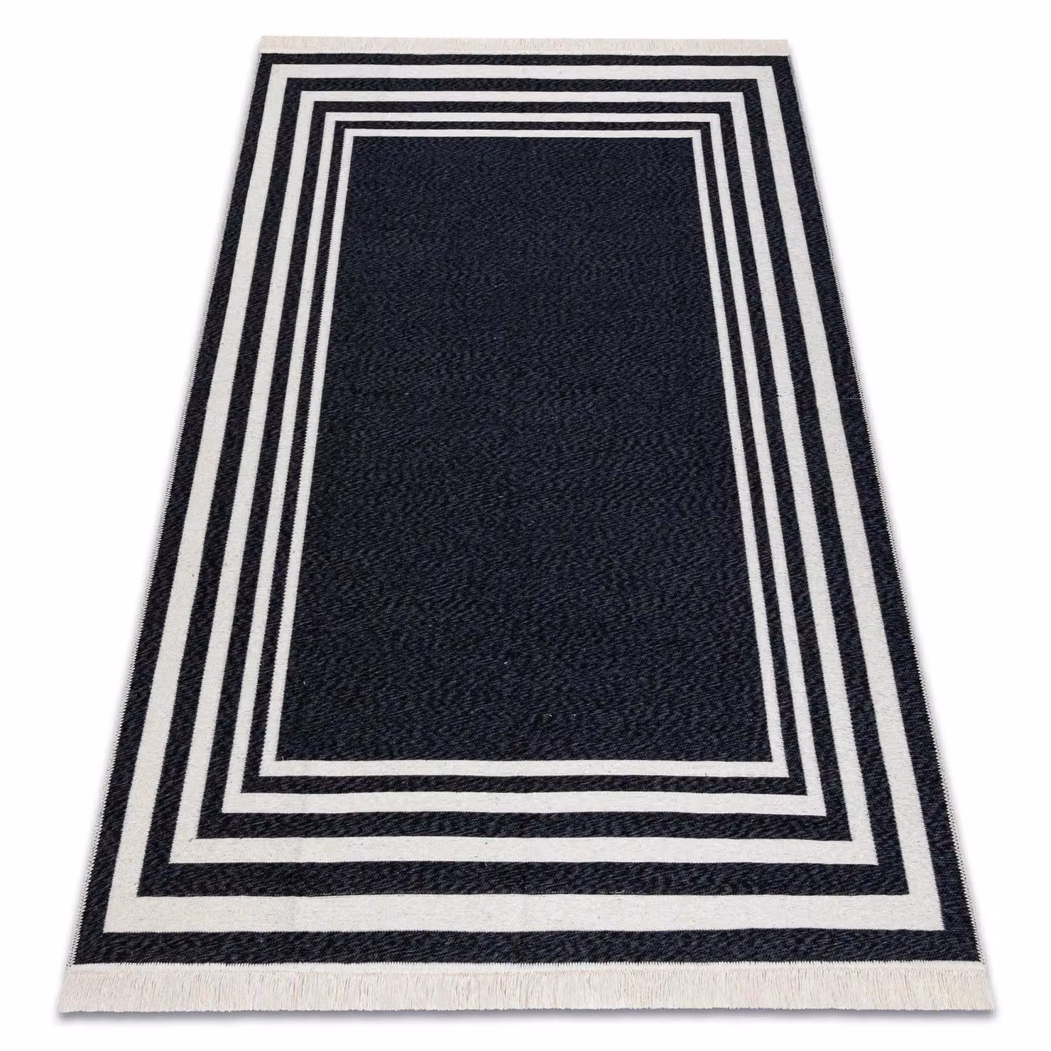 RugsX Twin Reversible Cotton Rug in Black, W: 80 cm, L: 300 cm – 2