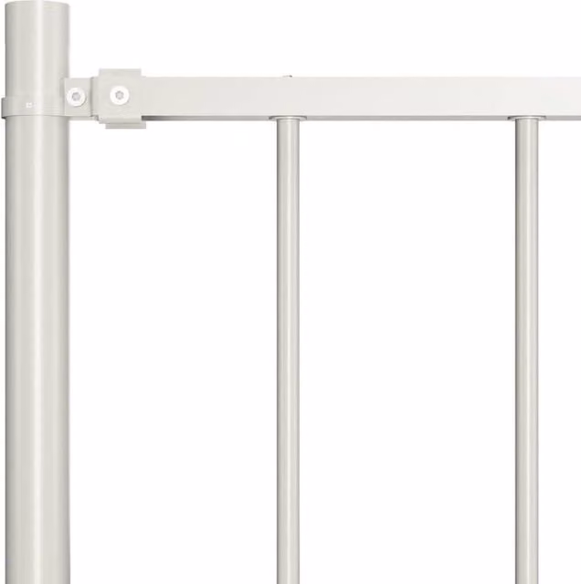 Berkfield Home Durable Powder-coated Steel Fence Panel with Posts, White, H: 170 cm, W: 100 cm
