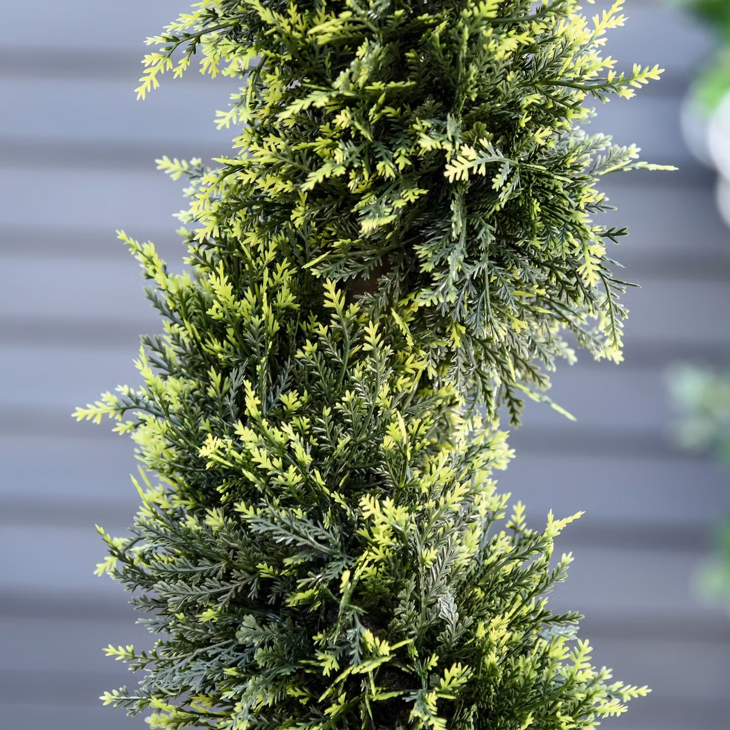 Outsunny Set of 2 Green Artificial Spiral Topiary Trees, Height: 90 cm – 6