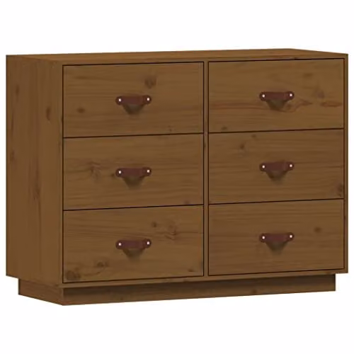 vidaXL Scandinavian Solid Wood Pine Sideboard in Brown, W/D/H: 100 x 40 x 75 cm