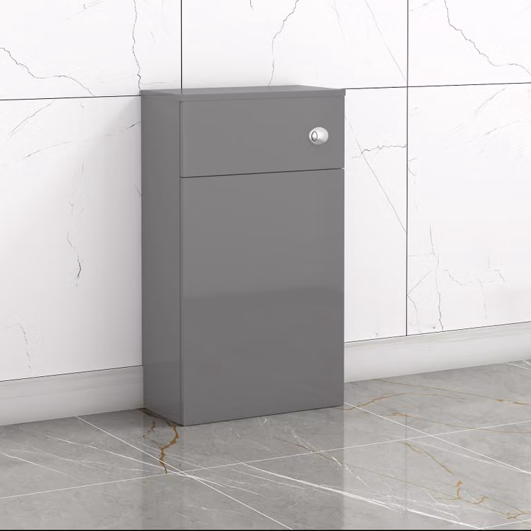 Royal Bathrooms Turin Back to Wall Toilet Unit in Indigo Grey Gloss, Width: 50 cm