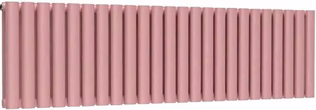 Lux Heat Oval Horizontal Double Radiator in Pink, W: 1440 mm, H: 400 mm