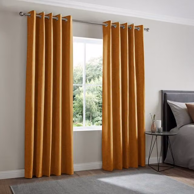 Terrys Positano Made to Measure Blackout Eyelet Curtain Panel in Orange