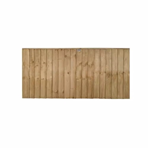 Forest Garden Brown Impregnated Wood Vertical Board Fence Panel, Pack of 20, W: 91.44 cm x H: 47 cm – 1