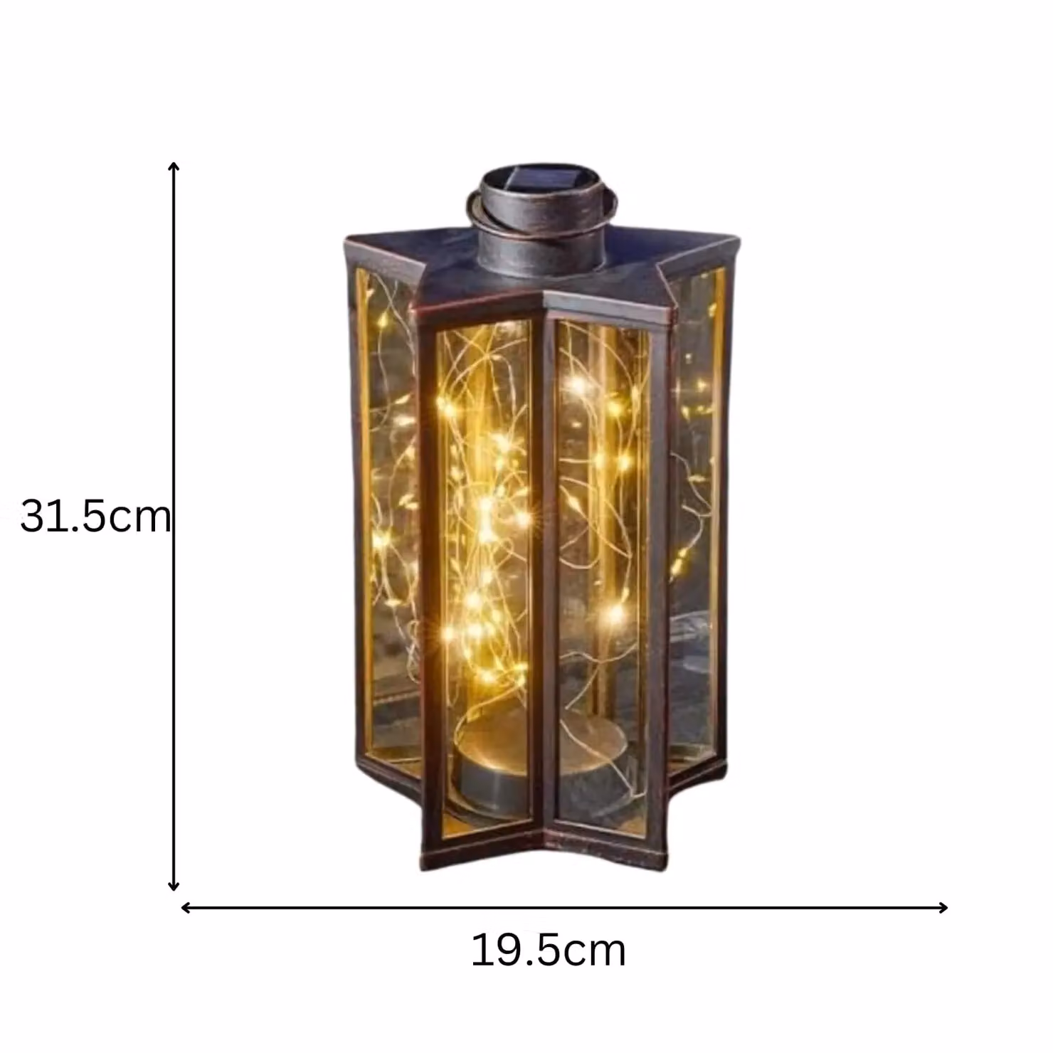 Marco Paul Bronze Star Solar Lantern with Firefly Effect – 2
