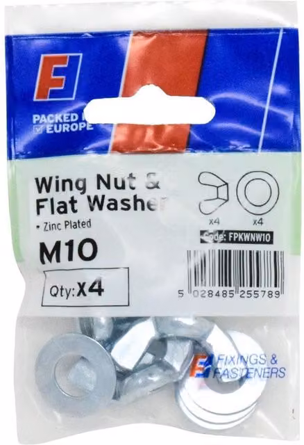 Forgefix Wing Nut and Flat Washer Set, Galvanised Steel, Multicolour