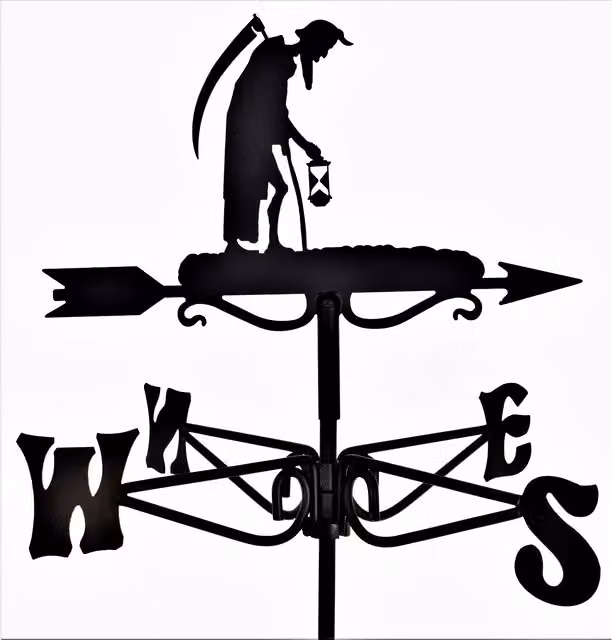 Espira Old Father Time Mini Weathervane in Black Steel