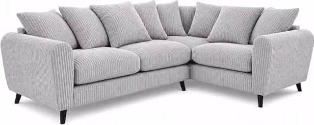 SOFASELECTION UK Harlow Right Hand Corner Sofa in Silver Jumbo Cord Fabric