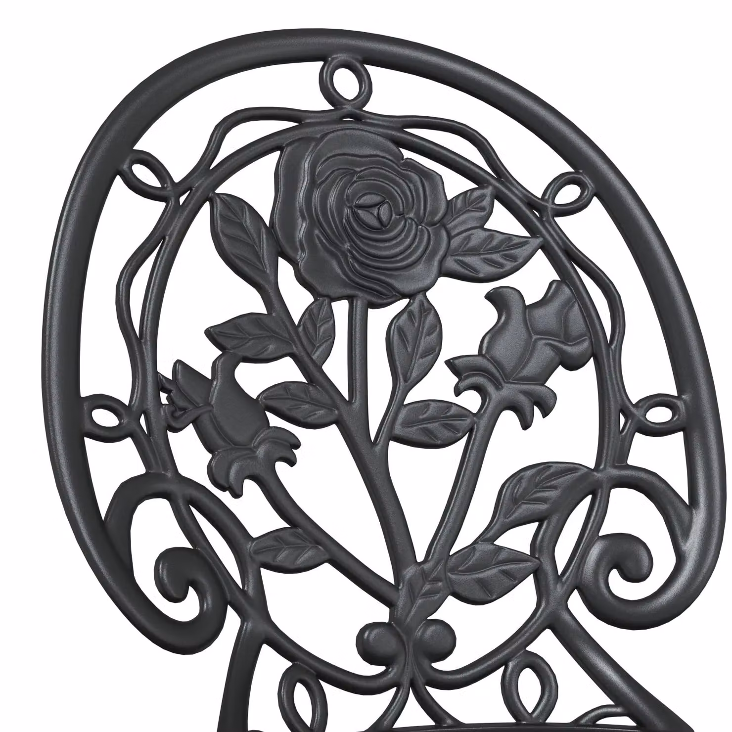 Berkfield Home 3 Piece Classic Garden Bistro Set in Matt Black Cast Aluminium – 4