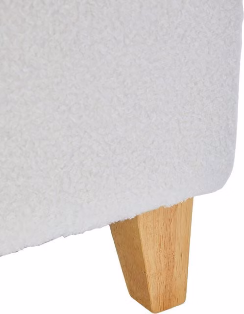Lifeideas Modern Upholstered Storage Ottoman Bench in White