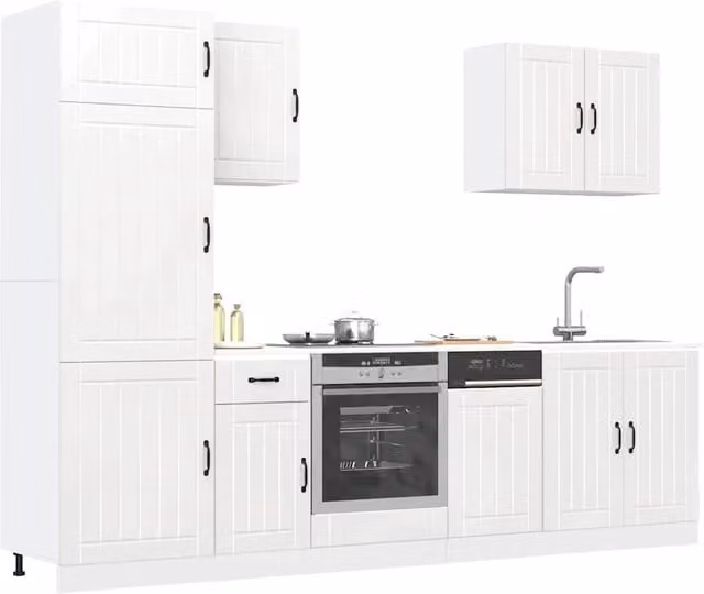 Berkfield Home Kalmar 7 Piece High Gloss White Kitchen Cabinet Set