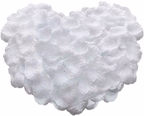 Shatchi 300pcs White Silk Rose Petal Confetti for Wedding, Mother's Day and Party Table Decorations