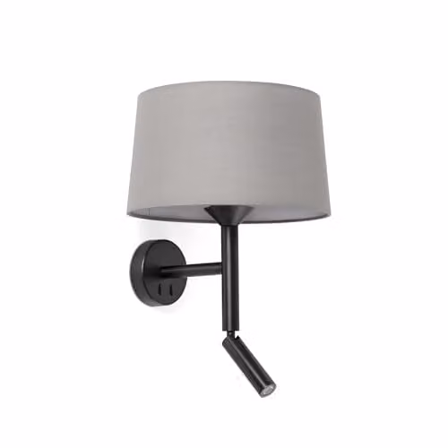 Netlighting Windsor Reading Wall Light in Black and Grey with 1x E27 Bulb