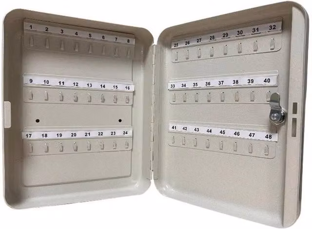 FLAVORA Lockable Metal Wall Mounted 48 Key Storage Cabinet in Grey