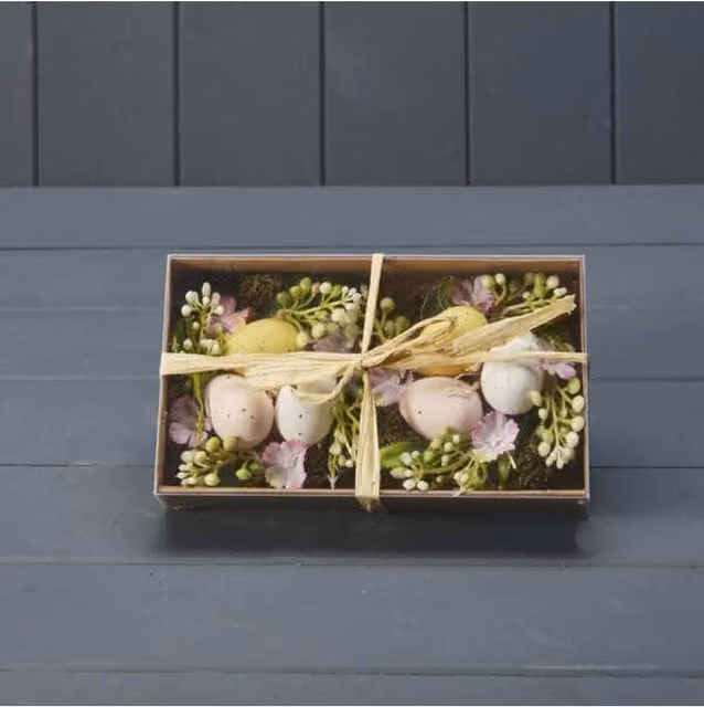 KDMD Two Nest of Eggs in a Box, Multicolour Easter Tabletop Decoration – 1