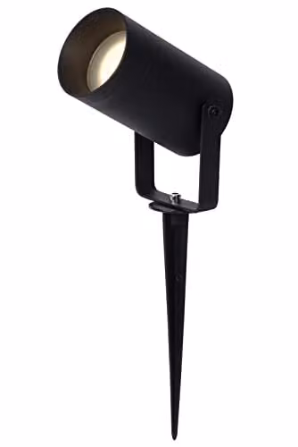 Lucide Taylor Dimmable Outdoor Garden Spike Spotlight in Black, IP65, GU10, Diameter: 10 cm – 1