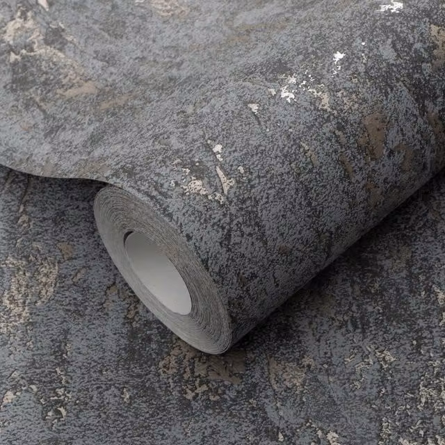 Erismann Abstract Industrial Non-Woven Wallpaper in Black, Brown and Grey