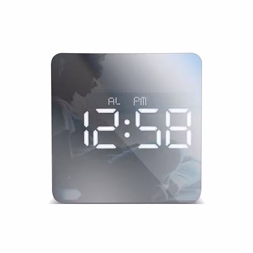 Acctim Lexington Digital LED Alarm Clock with Temperature Display in Rose Gold