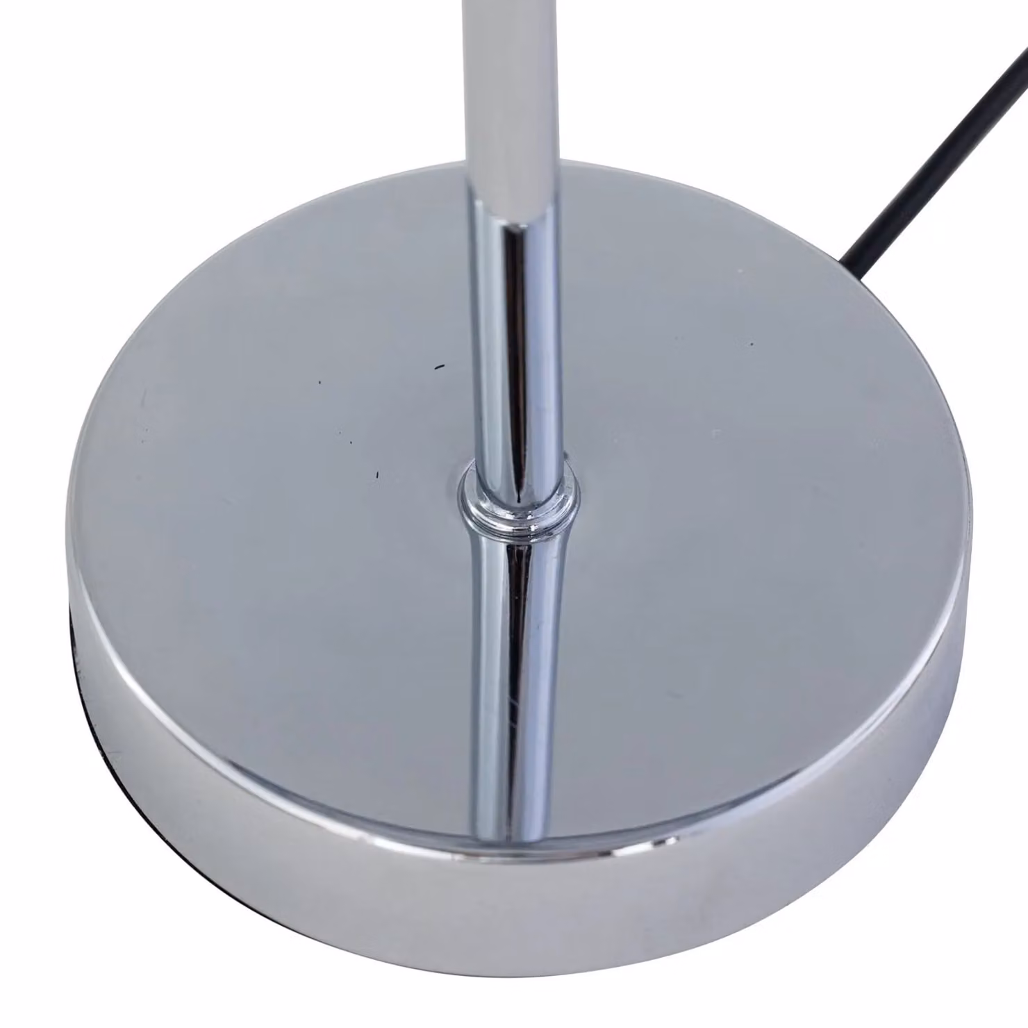 First Choice Lighting Set of 2 Chrome Touch Operated Dimmable LED Table Lamps with White Fabric Cylinder Shades – 2