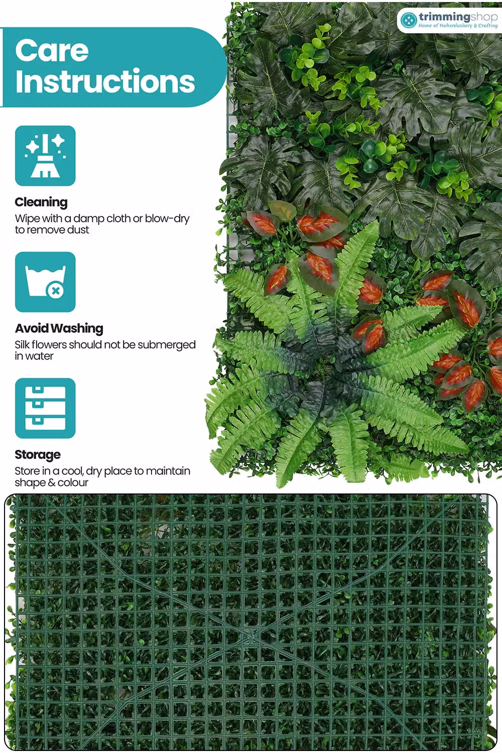 Neel Blue Green Artificial Grass Wall Panels for Floral Backdrop and Barriers – 5