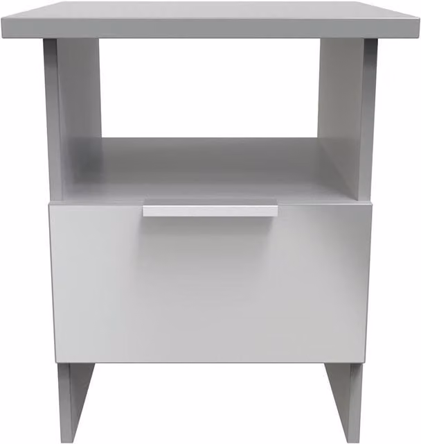 Ready Assembled 2 U Dover Bottom Drawer Lamp Table in Dark Grey