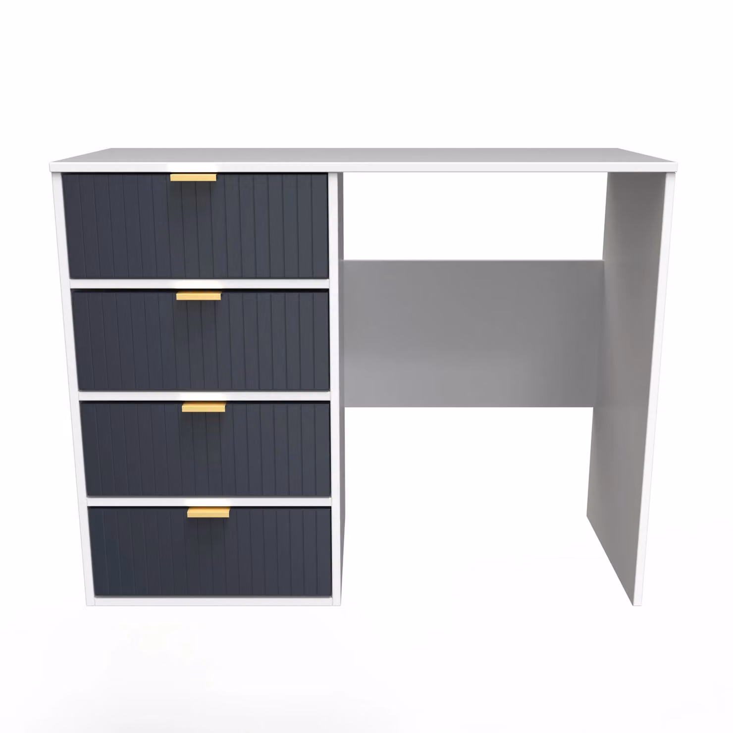 Ready Assembled 2 U Bexley 4 Drawer Vanity in Dark Blue and Gold – 2