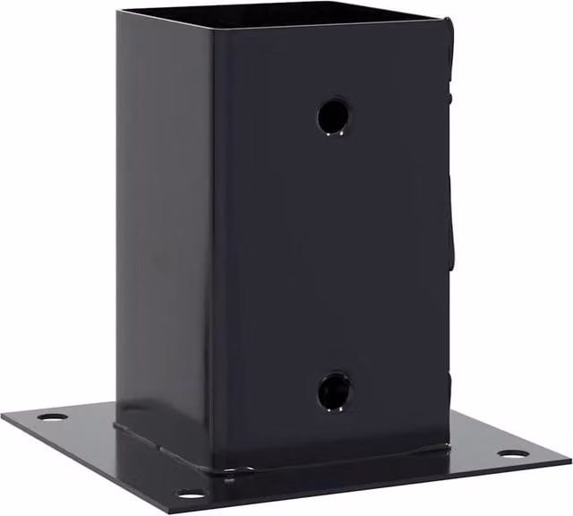Berkfield Home Square Post Bases, 12 Pack, Anthracite Powder-coated Steel, 81 x 81 mm – 1