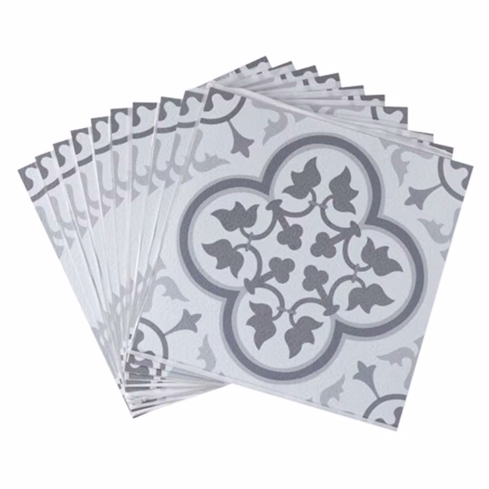 FloorPops Remy Self Adhesive Vinyl Floor Tiles, White, Pack of 10 (0.93sqm), W/D/H: 30.48 x 30.48 x 30.48 cm – 3
