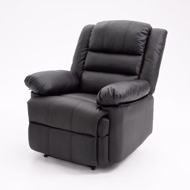 WestWood Luxury Black PU Leather Recliner Armchair