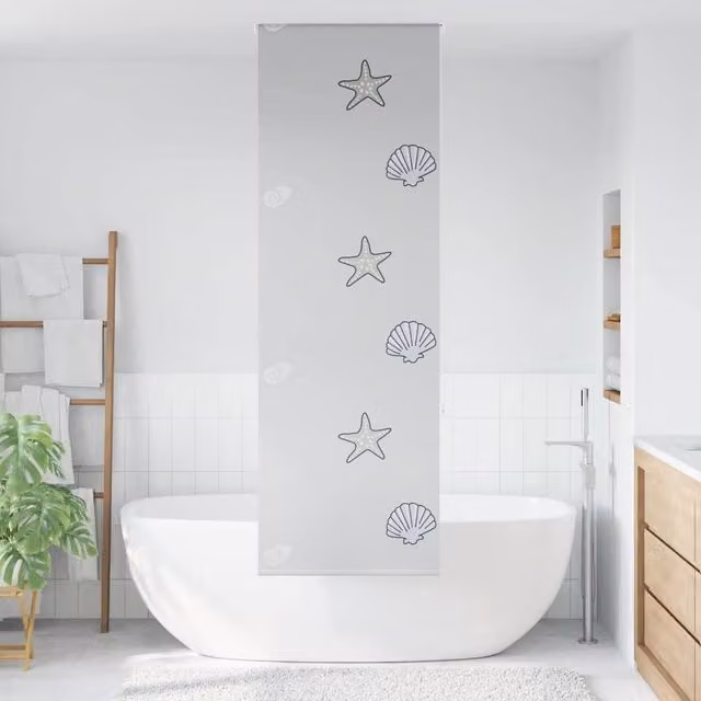 Berkfield Home Grey Opaque Shower Roller Blind, W: 60 cm, H: 240 cm