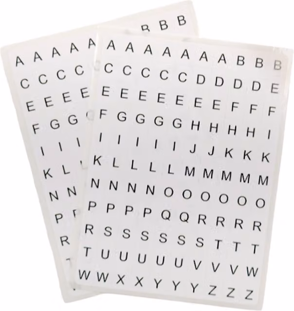 Janrax Pack of 2640 Multipurpose Self-Adhesive A-Z Letter Labels, White on Black, 8x10mm