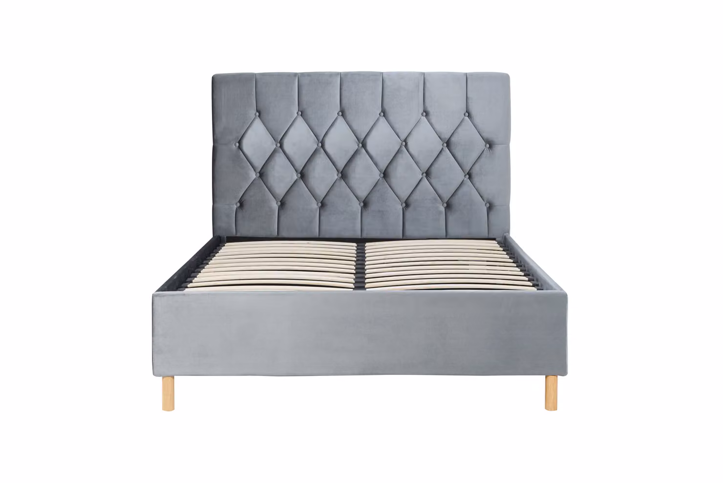 Birlea Loxley Upholstered Velvet Bed in Grey, W/D/H: 120 x 200 cm – 3