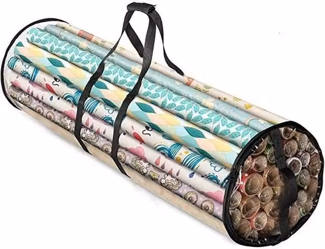 NESTLUNE Black Cylinder Wrapping Paper Storage Bag, H 100 cm x W 15 cm x D 15 cm