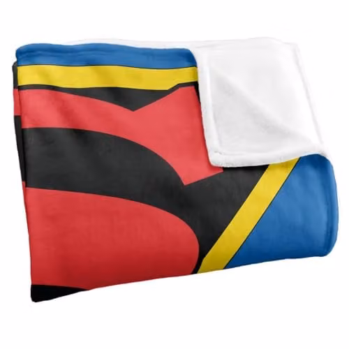 LOGOVISION Superman 1941 Shield Super Soft Silky Touch Fleece Throw Blanket, Multicolour, W: 127.0 cm x D: 152.4 cm x H: 152.4 cm – 2
